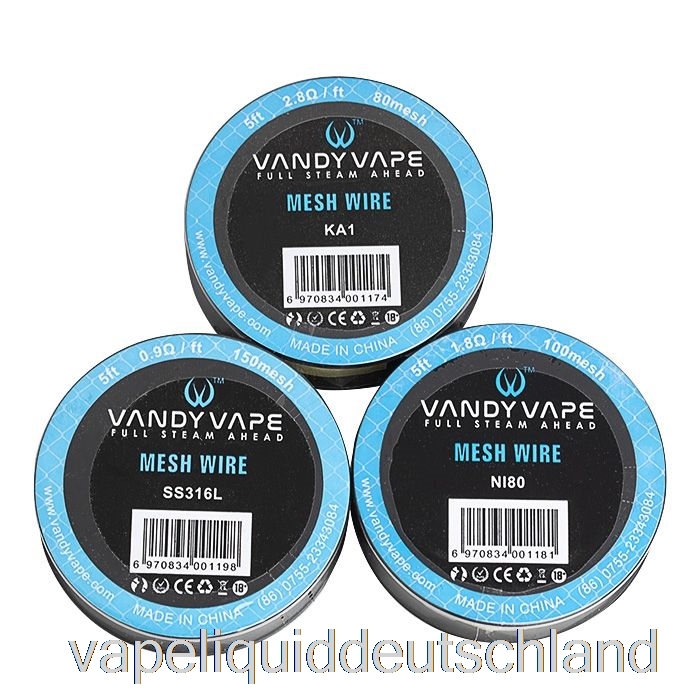 Vandy Vape Mesh-Drahtspulen – 5 Fuß 1,2 Ohm 100 Mesh Ni80 Vape Liquid